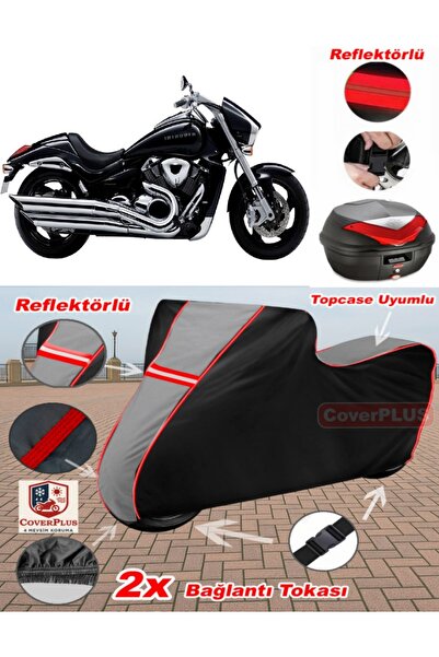 CoverPlus سوزوكي VZR 1800 دخيل القماش المشمع Topcase متوافق مع دراجة نارية ال...