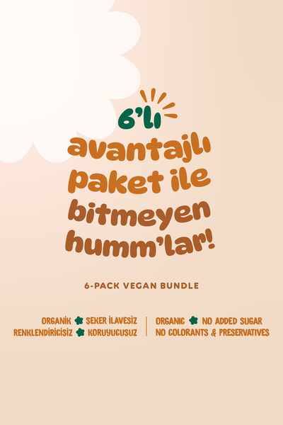 Humm Organic Organik Tatlı Kurabiyeler Atıştırmalık Paketi - 6 adet (6 çeşit)