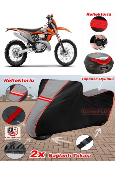 CoverPlus KTM 300 EXC TPI القماش المشمع Topcase متوافق مع القماش المشمع للدرا...