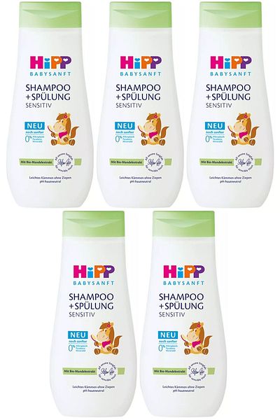 Hipp Babysanft Children's Shampoo (Shampoo + Spülung) Sensıtive 200ml (Set of 5)