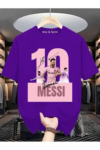 New Shine Messi Printed Oversize T-Shirt