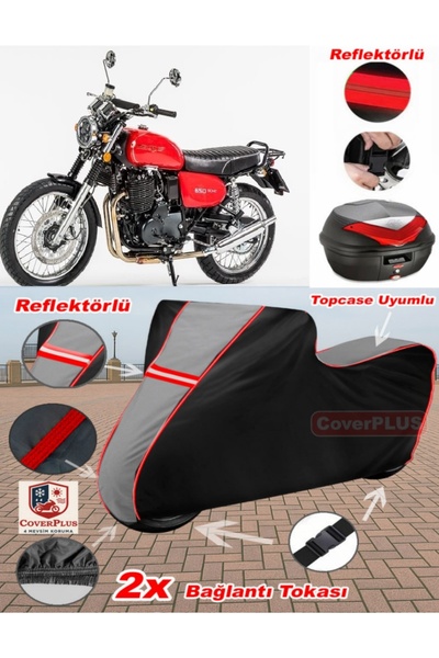 CoverPlus Jawa Cz 350 Tarpaulin Topcase Compatible Motorcycle Tarpaulin (Grey...
