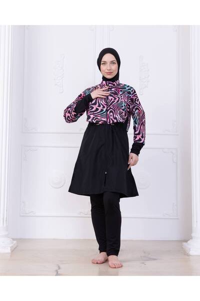 SAYRA Μαντήλι Μαύρο Πολυχρωμο Testtur Μαγιό