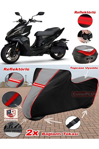 CoverPlus Bajaj Pulsar NS 160 Canva Topcase متوافق مع القماش المشمع للدراجات ...