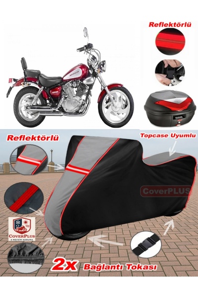 CoverPlus Keeway Super Shadow 250 Tarpaulin Topcase متوافق مع القماش المشمع ل...