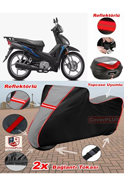 CoverPlus Steel Motor Xgj 100-7 Tarpaulin Topcase Compatible Motorcycle Tarpa...