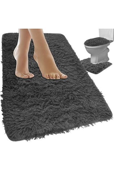 SMARTECH Set covoare baie, 3 piese, antiderapante, gri