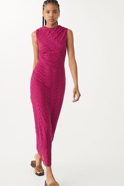 Stradivarius Lace-trimmed midi dress ADHA