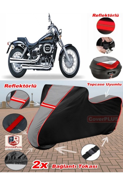 CoverPlus هوندا VT 750 DC Black Widow Tarpaulin Topcase متوافق مع القماش المش...