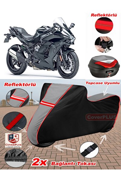 CoverPlus غطاء علوي من القماش المشمع للدراجات النارية متوافق مع Kawasaki Ninj...