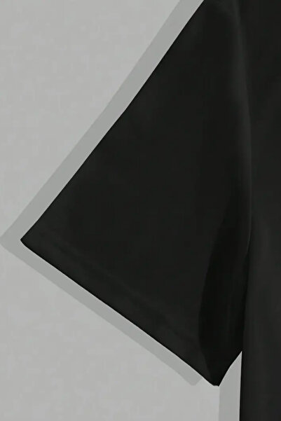 Tarz Cool Ανδρικό Μαύρο 100% Βαμβακερό Πακέτο 3 T-shirt