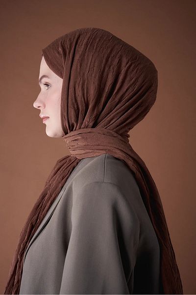 AMİNENESİL Σάλι από μπαμπού Modakashmir καφέ
