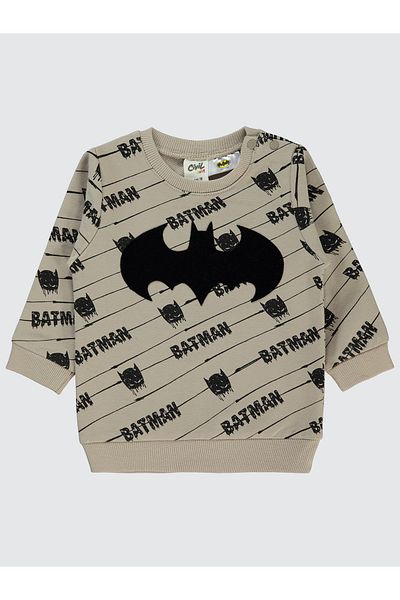 Batman Light Beige Baby Boy Sweatshirt - 6-18 Months