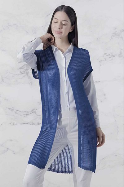 LEBUAS Indigo- Women's Summer Mesh Long Vest