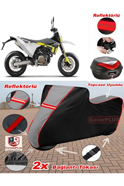 CoverPlus Husqvarna Supermoto 701 Canvases Topcase متوافق مع القماش المشمع لل...