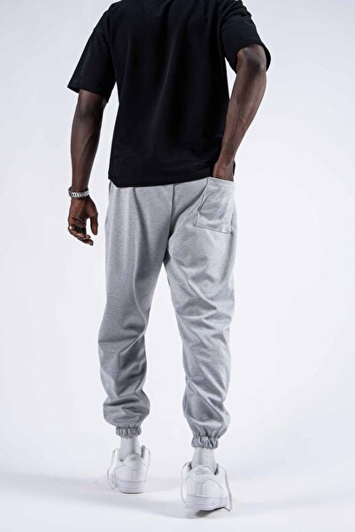 SUPERBLUE Ανδρικό πλισέ Basic Loose Grey Jogger φαρδύ παντελόνι