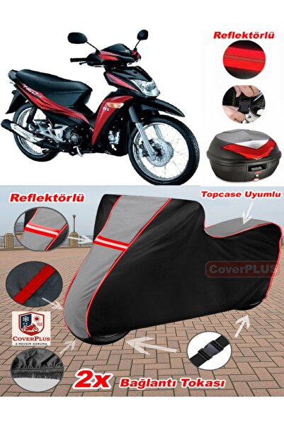 CoverPlus TVS Neo X3i قماش القماش Topcase متوافق مع قماش القماش للدراجات النا...