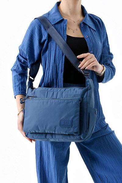 571 Collections Çanta Geantă de umăr ultra ușoară, impermeabilă, cu mai multe buzunare, albastră (model: 571-13-9J)