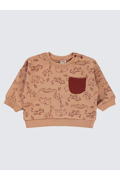 Civil Baby 6-18 Months Baby Boy Sweatshirt - Sütlükkahve