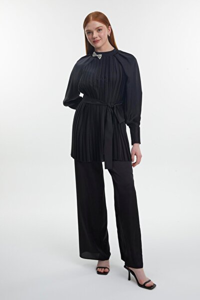 Zühre Accessory Detailed Belted Bottom and Top Double Set Tk-1504