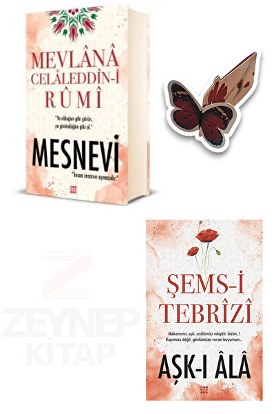 Dokuz Yayınları Mevlana Celaleddin-i Rumi Mesnevi(CİLTLİ) ve Şems-i Tebrizi Aşk-ı Ala 2 Kitap(Kelebek Ayraç Hediye)