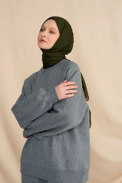 Modakaşmir Bamboo Shawl Dark Khaki
