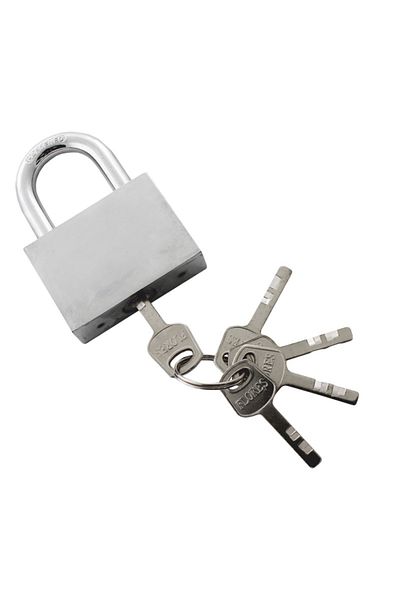 flores White padlock with small handle, 70 mm
