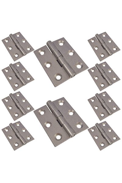 flores Aluminum hinge, right, for door, satin, 40 x 50 mm, 10 pcs / set