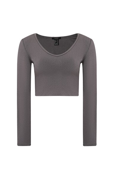 Forever 21 Dikişsiz V Yaka Tişört