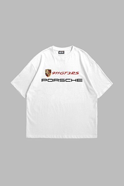 Sekizbiraltı Racing 911 Car Printed Oversize Unisex White Tshirt
