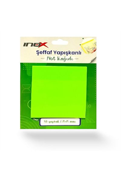 inox Adhesive Note Paper 75X75 Transparent Green 50 Yp Pack of 24