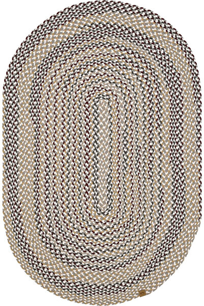 Halımax Lunox Multi Hasır Örgü Çift Taraflı Dokuma Yolluk Jüt Kilim Oval Bany...