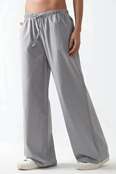 Hiccup Striped Cotton Trousers with Elastic Waist