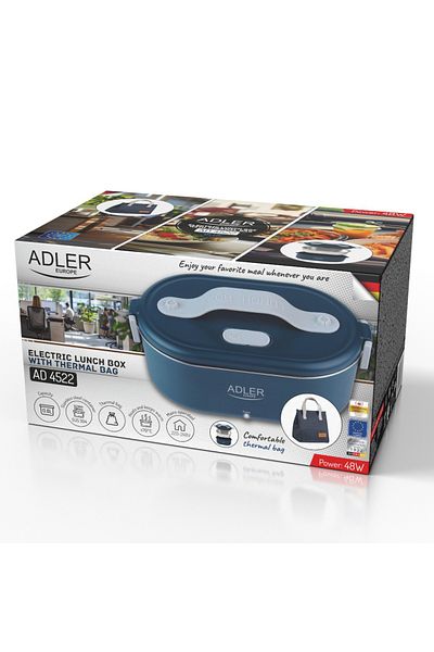 adler Caserolă electrică și geantă termică Ad4522b, 70 C, 48w, 0.8l