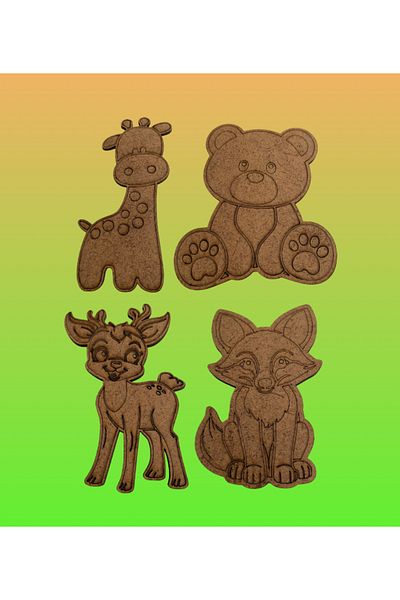 MODAT Wooden DIY Safari Animals Painting Set Educational Montessori Children's Development Toy 9 Pieces