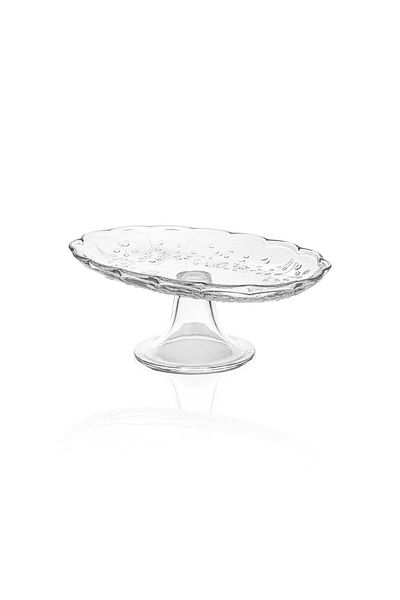 GUNES ZUCCACIYE The Mia Footed Glass Presentation Plate Oval 31X20X12 cm