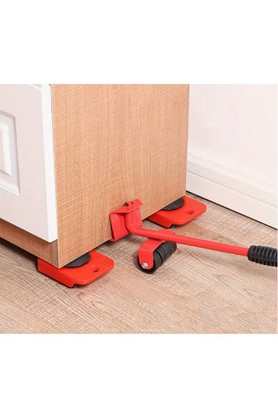 Herum Set of wheels for moving furniture, appliances, Red/Black, 5 pieces