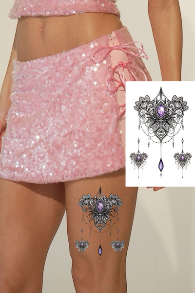 TAKIŞTIR Geçici Lotus Figürlü Büyük Boy Dövme Tattoo