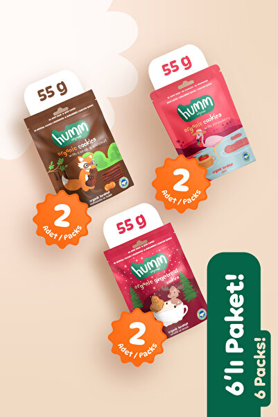 Humm Organic Organik Vegan Zencefilli Keçiboynuzlu ve Çilekli Tatlı Kurabiye ...