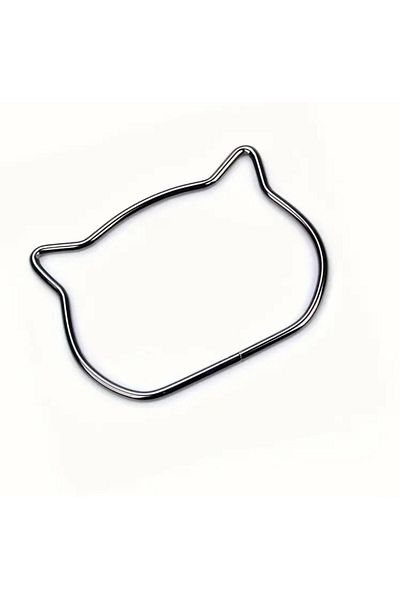 OZN AKSESUAR Cat Ear Bag Handle, Metal Bag Handle, Metal Handle, Knitting Bag Handle Black (Pair)