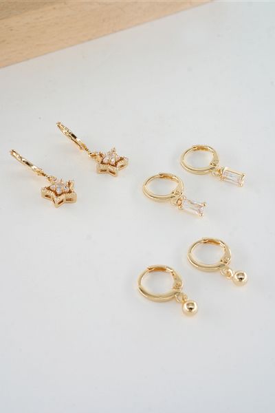 ARTEMİSİA Women's Vip Series Zircon Stone Mixed Figure 6-Piece Earring Set