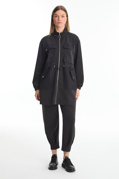 Zühre Black Sports Suit with Pocket Detail Tk-1498