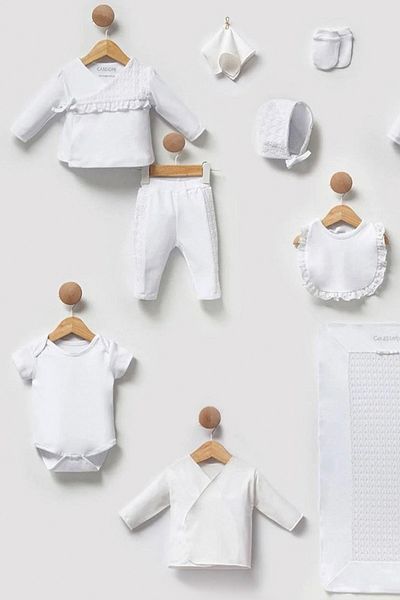 Cassiope Soft Touch Frilly Textured Gift 10 Pieces Newborn Boxed Hospital Outlet