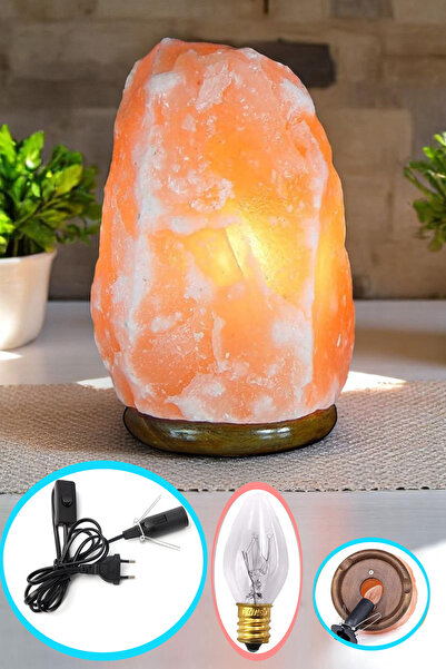 Genel Markalar Himalaya Tuz Lambası 4-6 Kg. Doğal Kaya Tuzu Lambası Aç Kapa Düğmeli Tuz Lamba Himalayan Salt Lamp
