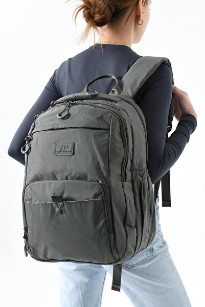 571 Collections Çanta Medium Size Backpack Ultra Light Multi Pocket Gray (Model:571-13-9E)