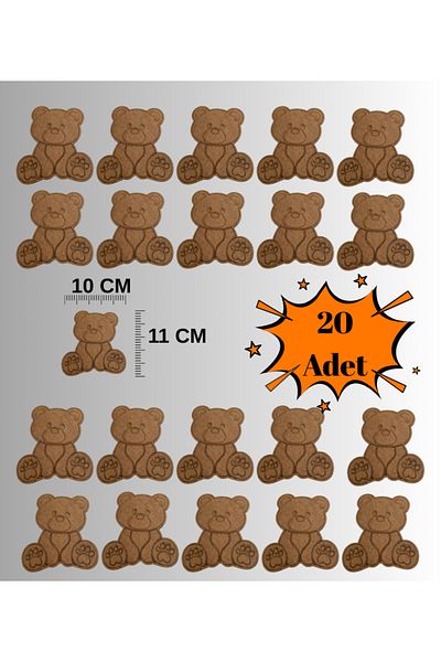 MODAT Cute Teddy Bear Wooden Painting School Activity Activity 20 Pcs