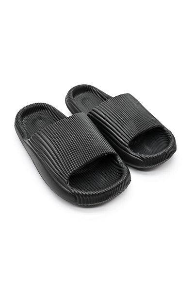 Tmall Women's Slippers, Plain Pattern, Foam, Pd1035, Black