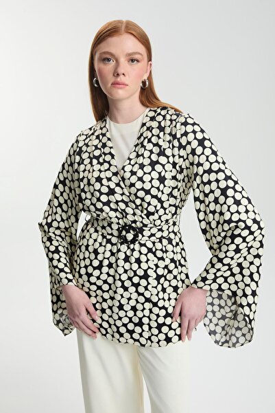 Zühre Комбінований комплект з трьома елементами, з поясом і візерунком у вигляді крапок, екрю TK-1495