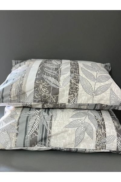mihriban 2 Pack Floral Patterned Pillow Case Gray 50X70 cm