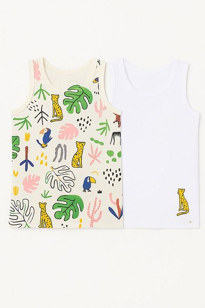 Katia&Bony Katiya&Bony Safari Print 2-Pack Basic Children's Undershirt